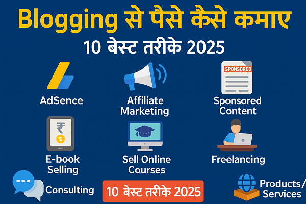 Blogging से पैसे कैसे कमाए – 10 बेस्ट तरीके 2025